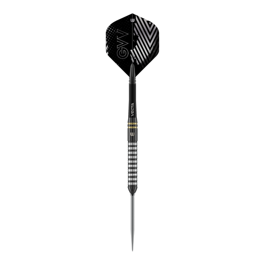 Dardos de acero Winmau Gian Van Veen TS Switch Point Zu sehen ist Winmau Gian Van Veen TS Switch Point Steeldarts. Die Aufnahme zeigt einen einzelnen Dartpfeil.
