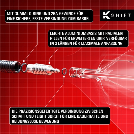 Plumas Target K-Shift No6 - Blancas Das Bild zeigt die Target K-Shift No6 Flights in der Farbe Weiß. Diese Flights werden als Zubehör für Dartpfeile verwendet.