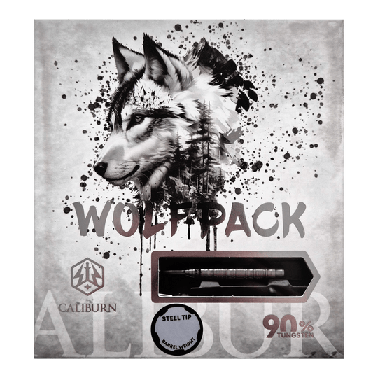 Dardos de acero Caliburn Wolfpack W5 - 22 g Abgebildet ist das Produkt Caliburn Wolfpack W5 Steeldarts - 22g. Es handelt sich um hochwertige Steeldarts für Präzisionswürfe.