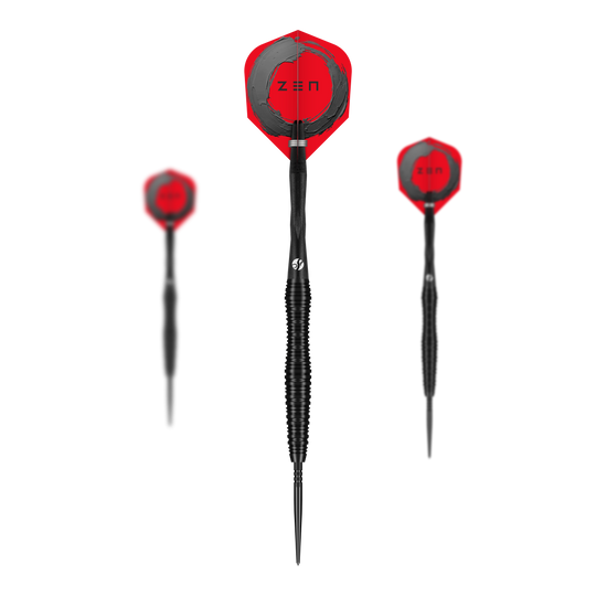 Dardos de acero Shot ZEN Scallop Turbo Point - 23 g Abgebildet ist ein Set der Shot ZEN Scallop Turbo Point Steeldarts - 23g. Das Set eignet sich ideal für ambitionierte Dartspieler.