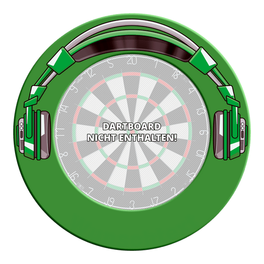Sonido envolvente de diana estéreo McDart Mehrere Dartboard-Surrounds sind zu einem Ring zusammengesteckt. Das Bild betont die Kreisform.