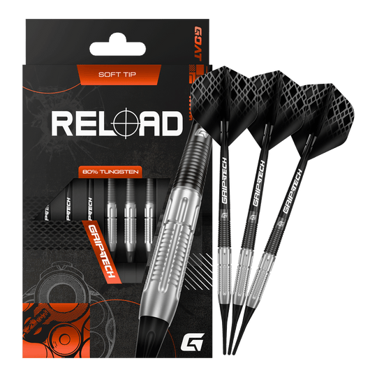 Dardos blandos GOAT Reload - 20 g Zu sehen sind die GOAT Reload Softdarts - 20g in kompletter Ausführung. Diese Softdarts bieten durchdachte Qualität für ambitionierte Dartspieler.
