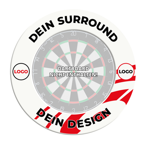 Marco de diana con tu diseño Ein Bild mit dem Namen MSF-Wei_Dartboard_Surround_Wunschdruck_Schwarz_Wei_3. Es handelt sich wahrscheinlich um eine Variante des Dartboard-Surrounds in Weiß-Schwarz mit Wunschdruck.