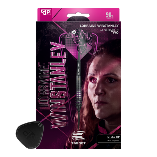Dardos de acero Target Lorraine Winstanley GEN2 Swiss Point - 24 g Auf diesem Bild sind die Target Lorraine Winstanley GEN2 Swiss Point Steeldarts - 24g dargestellt. Diese Darts eignen sich ideal für professionelle Dartspiele.
