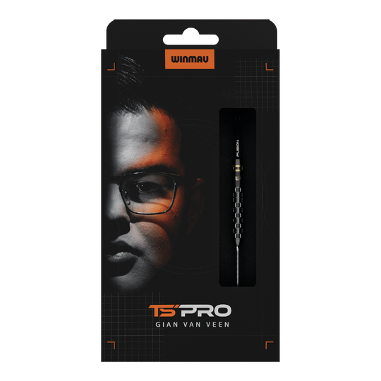 Dardos de acero Winmau Gian Van Veen TS-PRO Switch Point Das Produktbild zeigt Winmau Gian Van Veen TS-PRO Switch Point Steeldarts. Die Darts sind formatfüllend zu sehen.