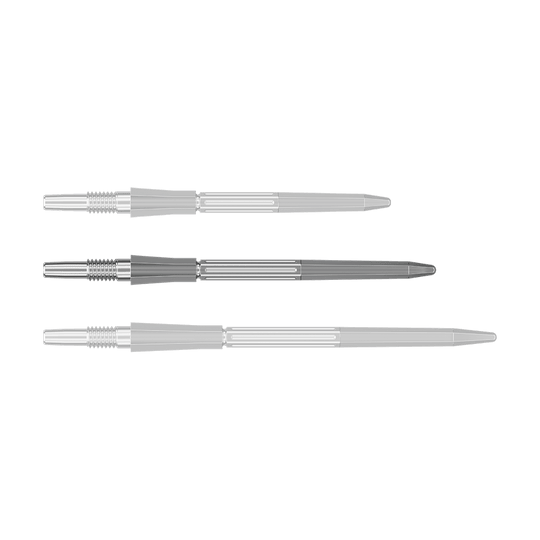 Dargestellt ist eine einzelne silberne Dartspitze mit einer Länge von 35mm. Sie gehört zum Swiss Point System.