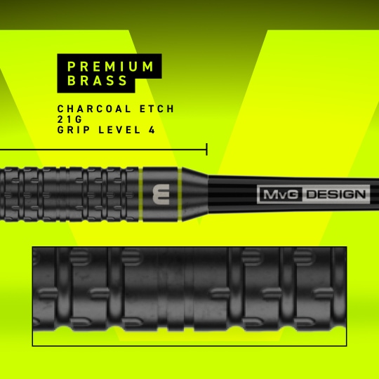 Dardos de acero Winmau Michael Van Gerwen Core Brass - 21 g