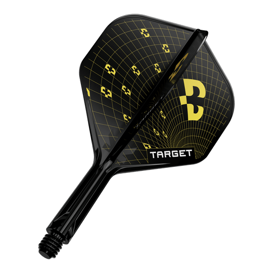 Abbildung eines Dart-Flights, wahrscheinlich Target K-Flex Bolide No2 Standard in 19mm. Das Produkt ist einzeln dargestellt.