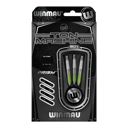 Dardos de acero Winmau Ton Machine Die Abbildung zeigt die Winmau Ton Machine Steeldarts. Es handelt sich um hochwertige Dartpfeile für Steeldartspiele.