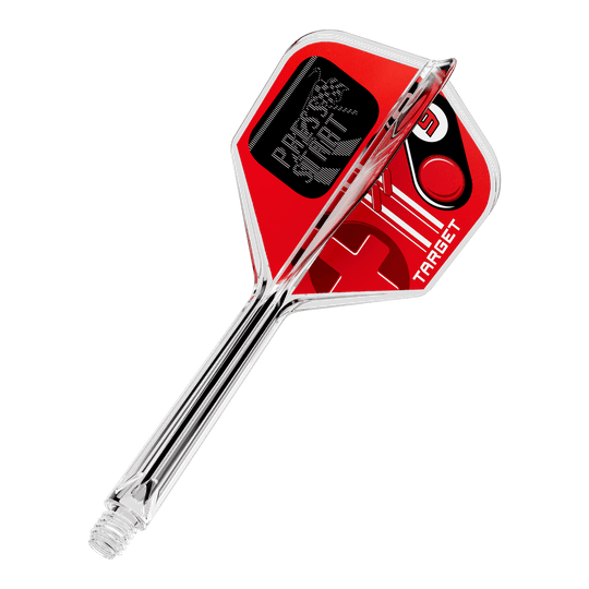 Target K-Flex Press Start No6 Vuelos Gezeigt wird ein einzelner Dart Flight mit dem Namen 410584 Target K-Flex PressStart No6 33mm. Dieses Produkt dient als Aufsatz für Dartpfeile.