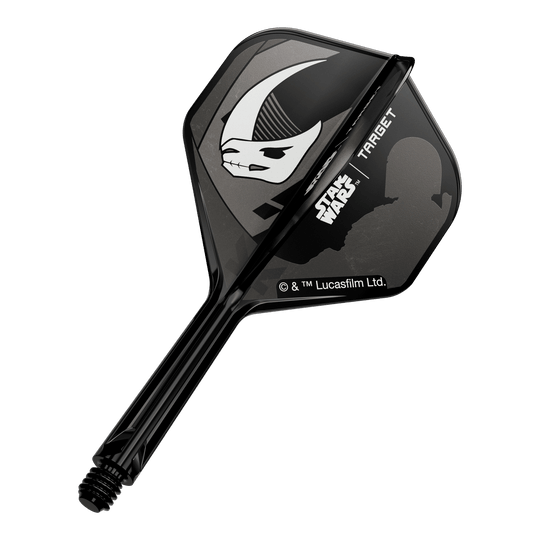 Set Target Star Wars K-Flex Mandalorian No2 Vuelos estándar Das Bild zeigt das Produkt mit dem Dateinamen 410621_Target_StarWars_K-Flex_Mandalorian_Armour_No2_Standard_Flights_26mm_1a. Es ist wahrscheinlich ein Mandalorian Armour Dart-Flight.