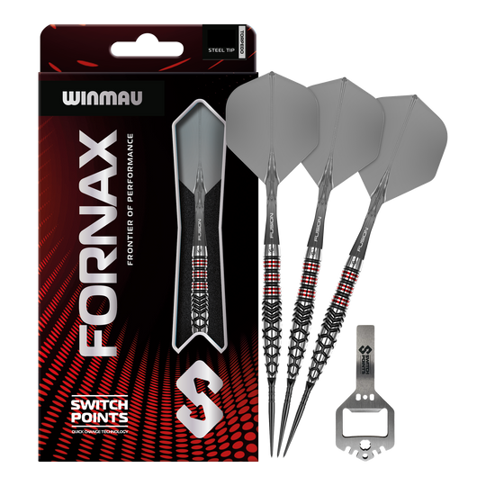 Puntos de conmutación de torpedos Winmau Fornax Steeldarts Hier sieht man die Winmau Fornax Torpedo Switch Points Steeldarts. Diese Darts sind für ambitionierte Spieler geeignet.