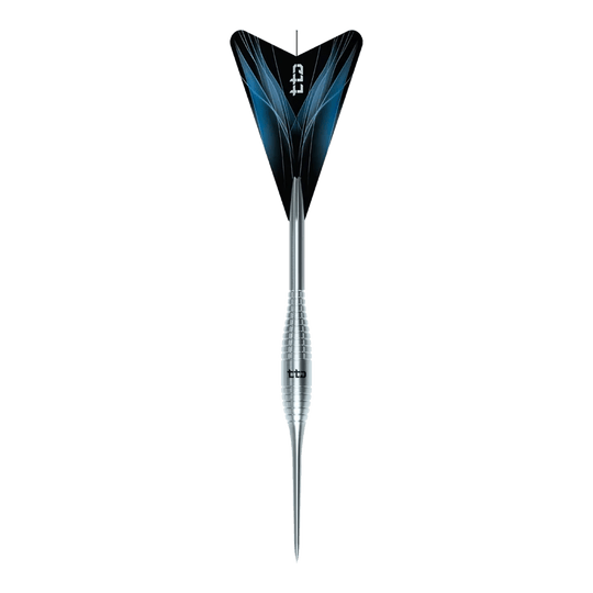 Dardos de acero Caliburn TTD Complete Titanium T2 Silver - 6 g Abgebildet ist das Produkt Caliburn TTD Complete Titanium T2 Silver Steeldarts - 6g. Diese silbernen Steeldarts bestehen aus Titan und wiegen 6 Gramm.