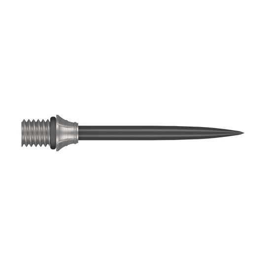 Abgebildet sind die Shot Fynx Conversion Points mit einer Länge von 32 mm. Es handelt sich um Spitzen für Darts zur Umwandlung von Soft- in Steeldart.