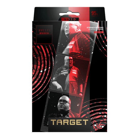 Dardos blandos Target Stephen Bunting GEN5 Void - 18 g Die Abbildung zeigt die Target Stephen Bunting GEN5 Void Softdarts - 18g. Sie zeichnen sich durch eine hochwertige Verarbeitung und ein modernes Aussehen aus.