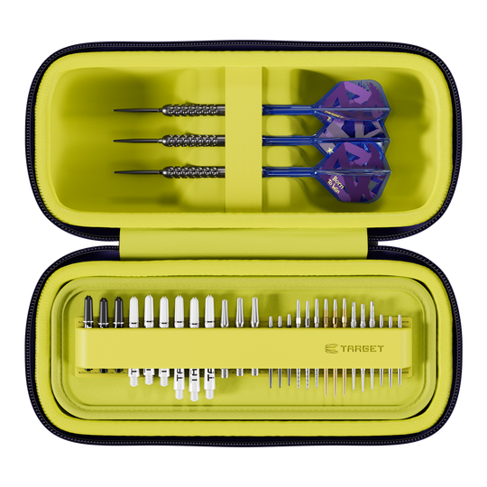 Estuche para dardos Target Boa Luke Littler Nacido para ganar Campeón del mundo Zu sehen ist das Target Boa Dartcase Luke Littler Born To Win World Champion. Es schützt und transportiert Darts und Zubehör.