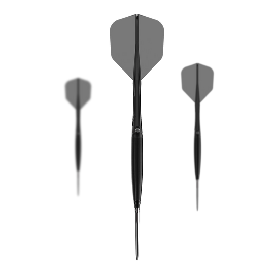 Dardos de acero Caliburn Chord C2 - 23,5 g Abgebildet ist ein Set der Caliburn Chord C2 Steeldarts - 23,5g. Mehrere Darts werden zusammen präsentiert.