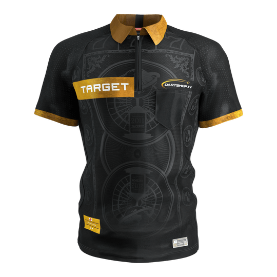 Camiseta de dardos de Adrian Lewis de Target 2026 Zu sehen ist das Target Adrian Lewis Dartshirt 2026. Das Shirt zeichnet sich durch sein professionelles Aussehen aus.