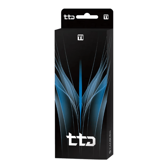 Dardos de acero Caliburn TTD Complete Titanium T2 Silver - 6 g Hier sieht man die Caliburn TTD Complete Titanium T2 Silver Steeldarts mit einem Gewicht von 6g. Das Produkt zeichnet sich durch ein silbernes Titan-Design aus.