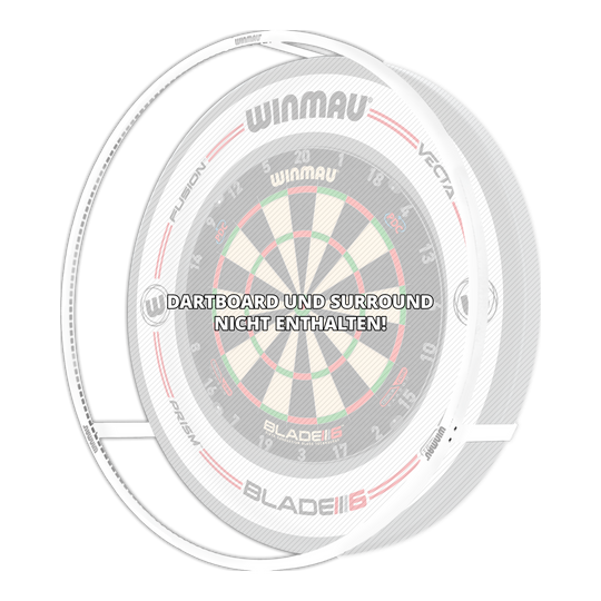 Luz LED para diana Winmau Plasma Ice Auf dem Bild ist das Produkt "Winmau Plasma Ice LED Dartboard Light" zu sehen. In der Mitte steht geschrieben: "Dartboard und Surround nicht enthalten!"