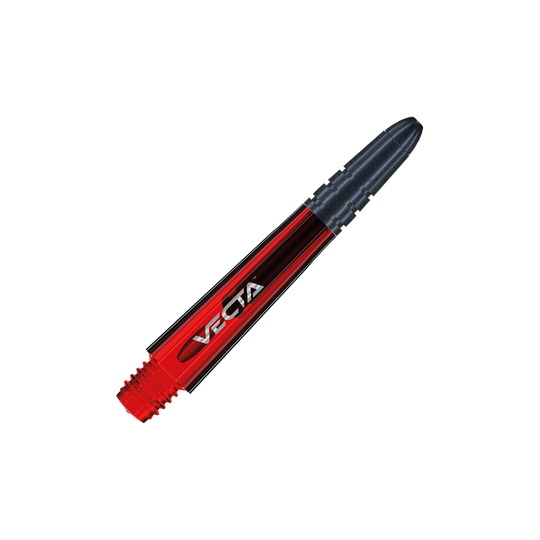 7025-103_Winmau_Vecta_Shafts_Rot_34mm_2 Das Bild zeigt einen Winmau Vecta Shaft in der Farbe Rot. Auf dem Schaft steht das Wort "VECTA".