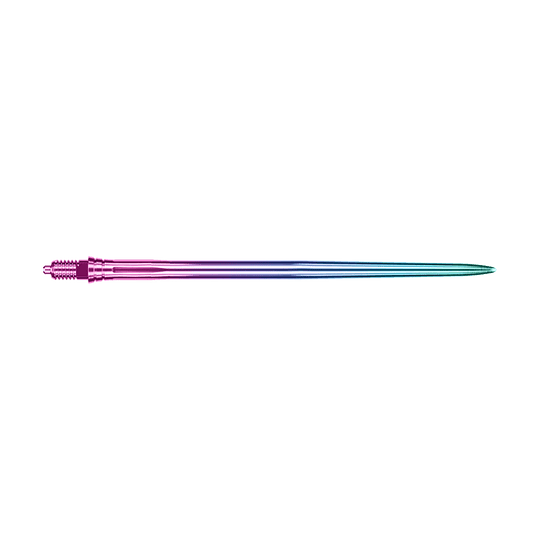 Puntas de dardo Caliburn EZ-EVO - Suaves - Arcoíris Das Bild zeigt EVO250 Caliburn EZ-EVO Dartspitzen Smooth Rainbow 50mm. Es handelt sich um längere, bunte Dartspitzen in Regenbogenfarben.