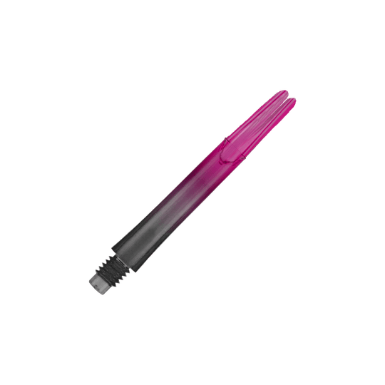Cañas L-L-Style-Shaft Locked Straight Natural9 TwoTone - Rosa Das Bild zeigt einen zweiteiligen Dart-Schaft in den Farben Schwarz und Pink. Der Schaft hat ein Schraubgewinde auf einer Seite und ist gerade geformt.
