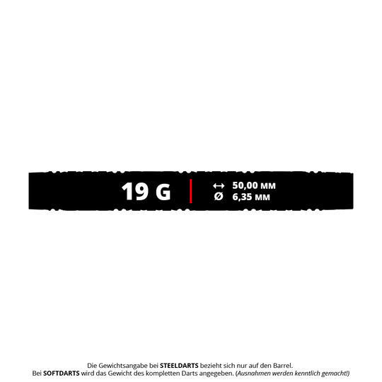 Dardos Target Luke Littler Edge Soft - 19 g Das Bild zeigt die Target Luke Littler Edge Softdarts - 19g. Die Darts sind deutlich mit ihrer speziellen Gestaltung zu erkennen.