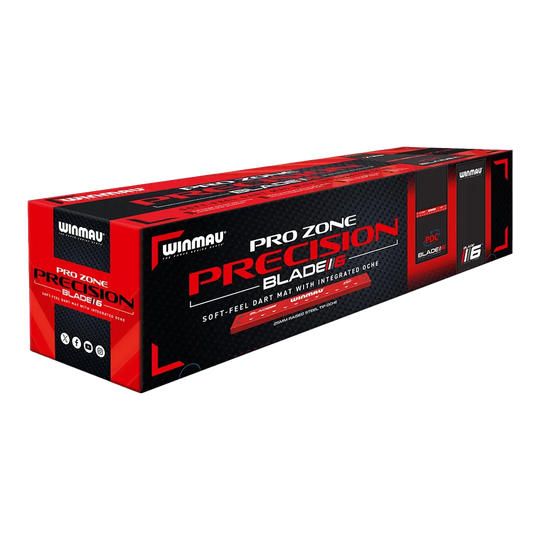 Tapete de dardos suave Winmau Pro Zone Precision Blade 6 Abgebildet ist die Winmau Pro Zone Precision Blade 6 Soft Dartmatte. Die Matte eignet sich ideal für Softdarts und präzises Spielen.