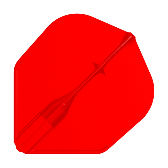 Vuelos L-L-Style3EZ Das Bild zeigt eine rote Dartflügel. Die Oberfläche ist glatt und hat eine symmetrische Form.