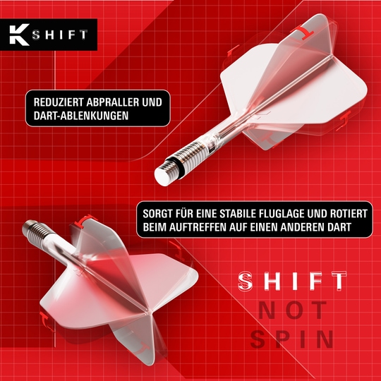 Plumas Target K-Shift No6 - Blancas Auf dem Bild sieht man die Target K-Shift No6 Flights in Weiß. Dies sind Flights für Darts in einem weißen Design.