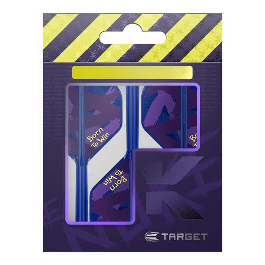 Abgebildet sind die Target K-Flex Luke Littler Born To Win World Champion No2 Standard Flights. Diese Flights werden beim Darts verwendet.