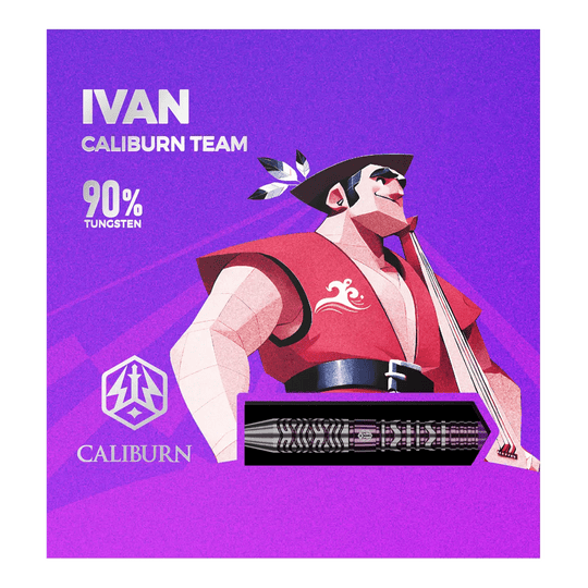 Caliburn Awakening Ivan dardos de acero Zu sehen sind die Caliburn Awakening Ivan Steeldarts. Diese Steeldarts sind bekannt für ihre Präzision.