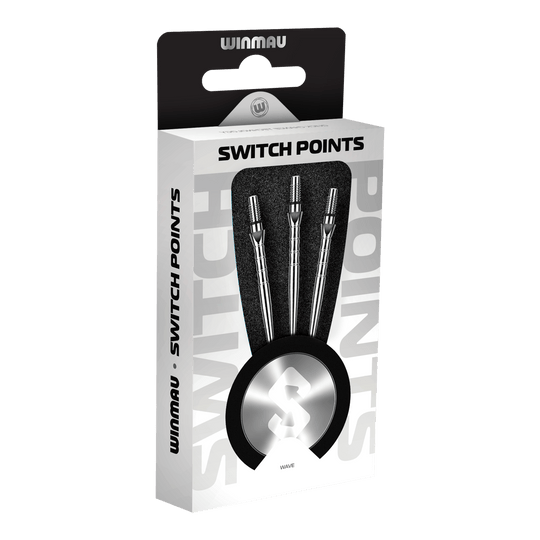 Puntas de dardos de acero Winmau Switch Point Wave - Efecto plateado Abgebildet sind die Winmau Switch Point Wave Steeldartspitzen im Silver Effect. Die Spitze ist für Dartpfeile geeignet und sorgt für einen besonderen Look.