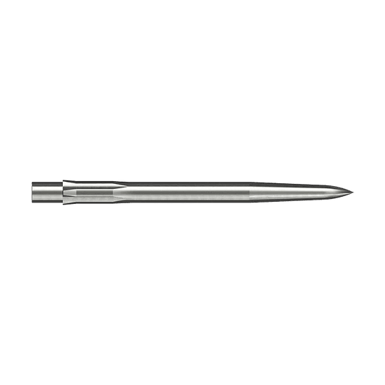 Puntas de dardos Caliburn System de acero - Lisas - Plateadas Dies ist eine silberne, glatte Steeldartspitze. Sie hat eine Länge von 32 mm und ist schlank und spitz geformt.