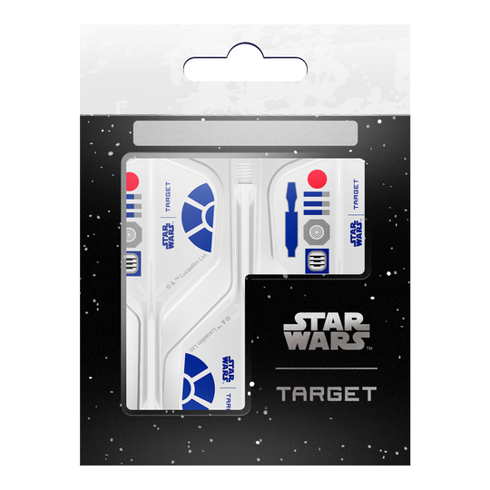 Vuelos Target Star Wars K-Flex R2D2 No6 Target Star Wars K-Flex R2D2 No6 Flights Dartflights sind auf dem Bild zu sehen. Die Flights zeigen ein Design im Star Wars-Stil mit R2D2-Motiv.