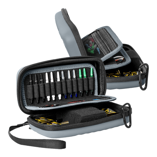 Das Produkt Bulls Orbis S Dartcase - Grau ist auf dem Bild zu sehen. Es handelt sich um ein stabiles Dartcase für den sicheren Transport von Darts.