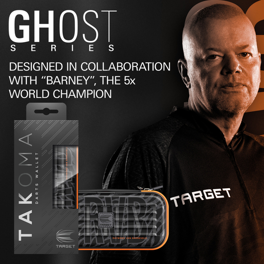 Estuche para dardos Takoma Ghost Series Raymond Van Barneveld Zu sehen ist das Takoma Ghost Series Raymond Van Barneveld Dartcase. Es ist ein stabiles Etui für Darts, inspiriert von Raymond Van Barneveld.