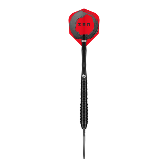 Dardos de acero Shot ZEN Torpedo Turbo Point - 23 g Auf diesem Bild sind die Shot ZEN Torpedo Turbo Point Steeldarts - 23g zu sehen. Die Steeldarts werden präsentiert.