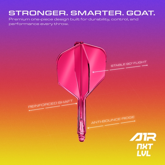 Sistema de eje de vuelo GOAT A1R No6 - Rosa neón Hier ist das GOAT A1R No6 Flight-Shaft-System in Neon Pink zu sehen. Dieses Zubehör verbessert die Leistung beim Dartspielen.
