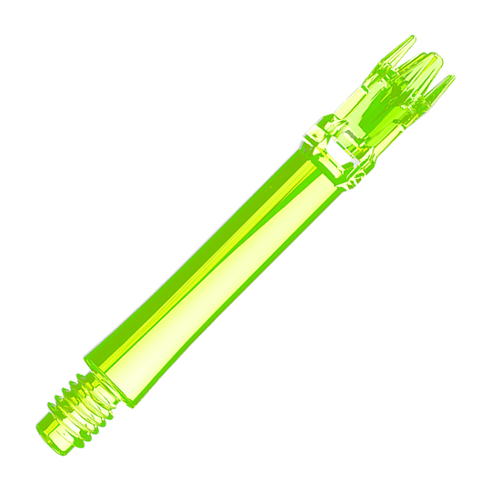 Ejes de repuesto L-Style L-System - Amarillo neón Das Produkt zeigt zwei neongelbe Ersatzshafts. Die Anordnung ist linear und die Farbe ist leuchtend.