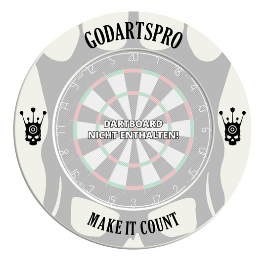 Borde para diana Go Darts Pro Dieses Bild zeigt ein weißes Dartboard Surround. Das Produkt wird aus einem anderen Blickwinkel fotografiert.