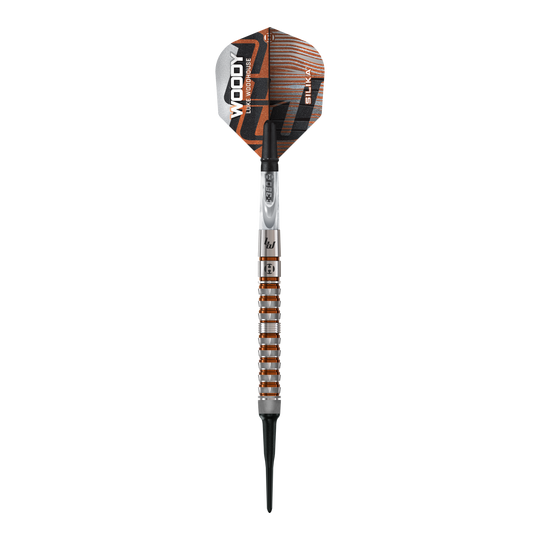 Das Bild zeigt die Harrows Luke Woodhouse Series 3 Softdarts - 18g. Hier werden die 18g Softdarts aus der Serie präsentiert.