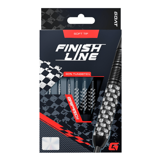 Dardos suaves GOAT Finish Line - 20 g Das Produkt GOAT Finish Line Tungsten Softdarts - 20g ist auf diesem Bild dargestellt. Die Darts bieten gute Kontrolle beim Werfen.
