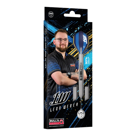 Dardos blandos Bulls Leon Weber - 22 g Das Bild zeigt Bulls Leon Weber Softdarts mit 22 Gramm Gewicht. Die Darts sind speziell für Softdart-Spiele entwickelt.