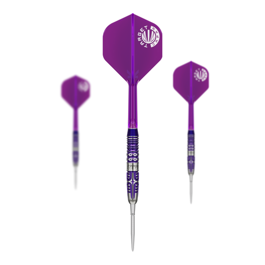 Dardos de acero Target Japan Endeavor Kasumi Sato GEN3 Swiss Point Target Japan Endeavour Kasumi Sato GEN3 Swiss Point Steeldarts sind als Set auf dem Bild zu sehen. Die Darstellung zeigt alle enthaltenen Darts zusammen.