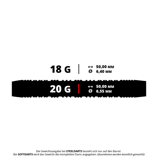 Dardos blandos de impacto Harrows Das Bild zeigt einen Harrows Impact Softdart mit 20 Gramm. Dieses Modell ist ideal für elektronische Dartscheiben.