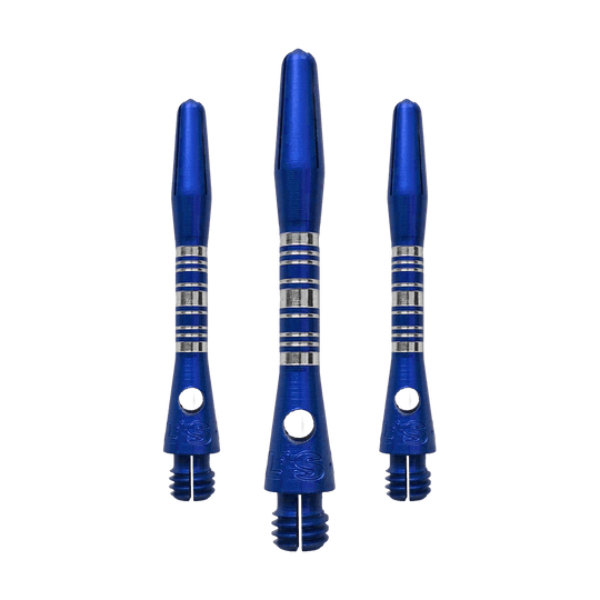 Ejes de aluminio Bulls NL Supra - Azul - 34 mm Das Bild zeigt ein Set Bulls NL Supra Aluminium Shafts in Blau mit 34 mm Länge. Die Schäfte sind aus Aluminium gefertigt und bieten eine hohe Qualität.