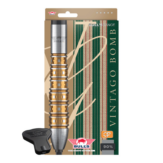 Dardos de acero convertibles Bulls NL Vintage Bomb Zu sehen sind die Bulls NL Vintago Bomb Convertible Point Steeldarts. Sie bieten flexible Einsatzmöglichkeiten beim Dartsport.