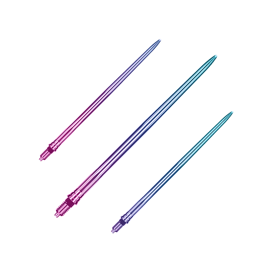 Puntas de dardo Caliburn EZ-EVO - Suaves - Arcoíris Abgebildet ist ein Set von glatten, regenbogenfarbenen Dartspitzen mit einer Länge von 50 mm. Das Set eignet sich für verschiedene Dartspiele.